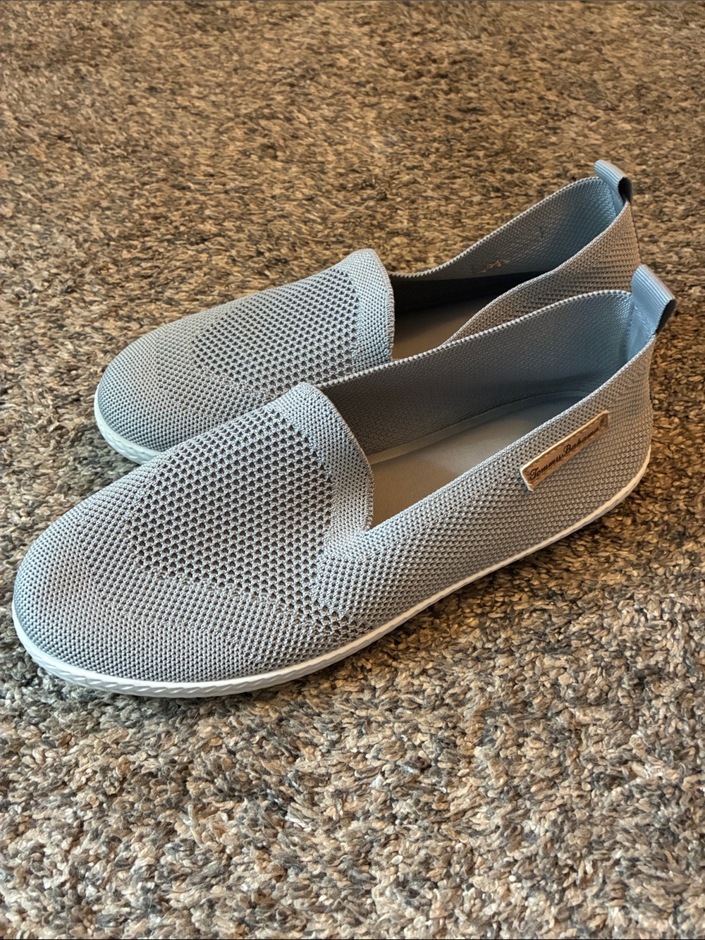 Tommy Bahama Light Gray Knit Slip-On Loafers